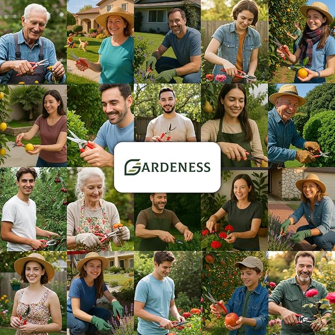Gardeness Titanium Plating Japanese Pruning Shears, Professional Bypass Heavy Duty Garden Pruner Secateurs – Lightweight Easy Grip Branch Clippers Hand Pruners for Gardening, Trimming, Harvesting.