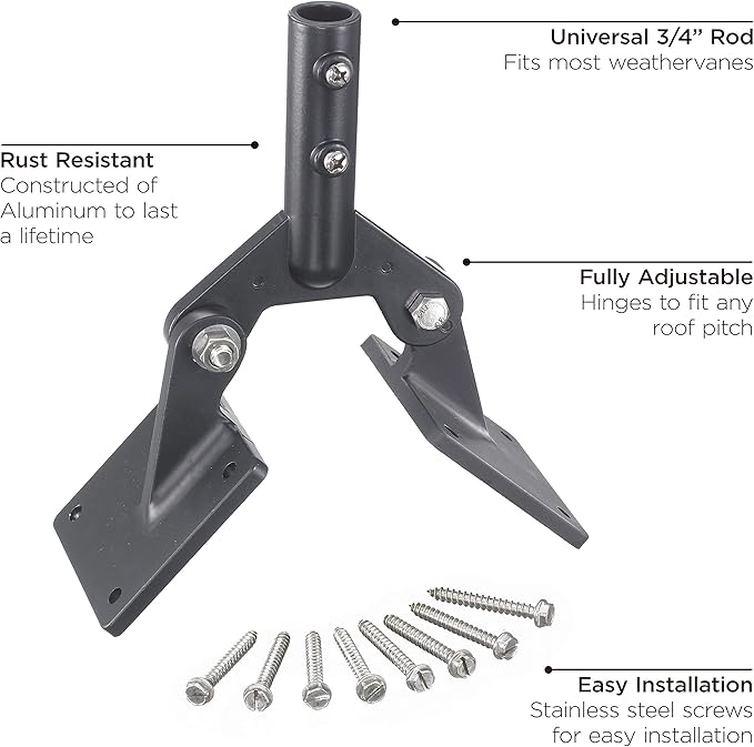 Good Directions 401AL Adjustable Aluminum Weathervane Roof Mount,Black