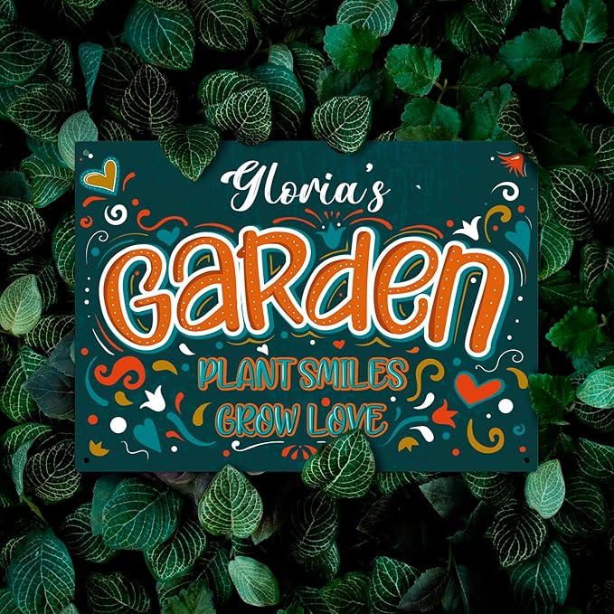 Custom Garden Signs, Personalized Sign For Garden, For Christmas, Mom, Her Or Girlfriend Sign, 12x18 Inches, Rust Free .063 Aluminum, Fade Resistant, Made in USA by Sigo Signs
