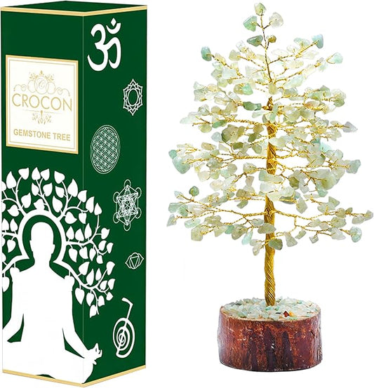 Crocon Green Jade Healing Crystals Tree Bonsai Desk Decor for Women Home Room Decor Spiritual Gift Meditation Crystals Room & Office Decor Cute House Warming Gifts for Women Mom Birthday her - 10"""