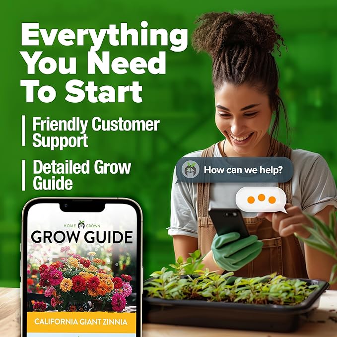 HOME GROWN Zinnia Seeds for 2026 - California Giant Mix - 7,300+ (2 oz) Non GMO Plant Wildflower Blooms – Bulk Seeds for Planting Flowers Outside - Pollinator Gardens (Zinnia elegans)