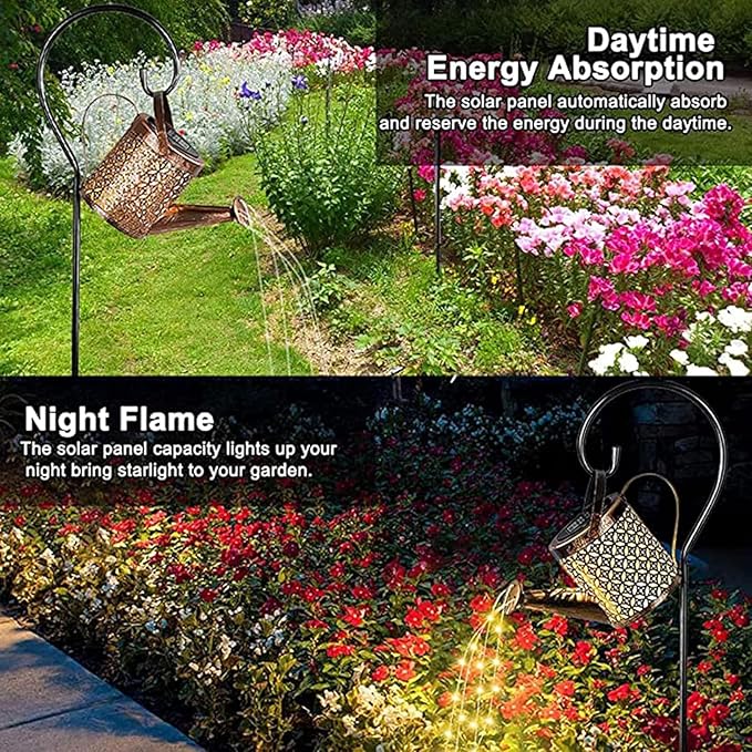 Solar Watering Can with Lights - Outdoor Garden Decor, Waterproof Hanging Lantern Landscape Lights for Yard, Patio, Pathway