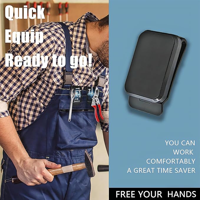 Magnetic Tool Holder Super Strong Tool Holster, Magnet Belt Clip Neodymium Magnet Leather Sleeve for Screws, Hammers, Sockets, Pliers, Drills, Wrenches Magnetic Tools and Hardware 2 Pcs
