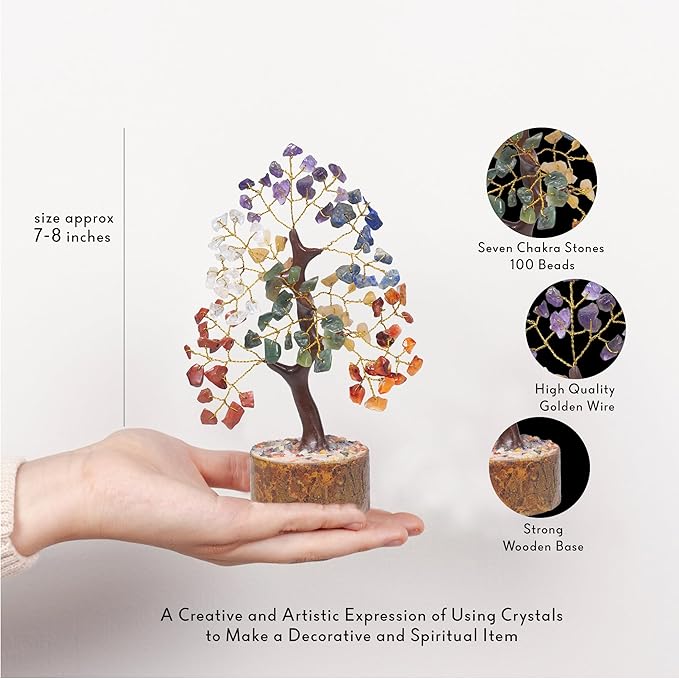 PYOR Chakra Tree, Crystals, Shelf Decor, Spiritual Gifts, Office Decor for Women, Crystal Tree of Life, House Warming Gifts