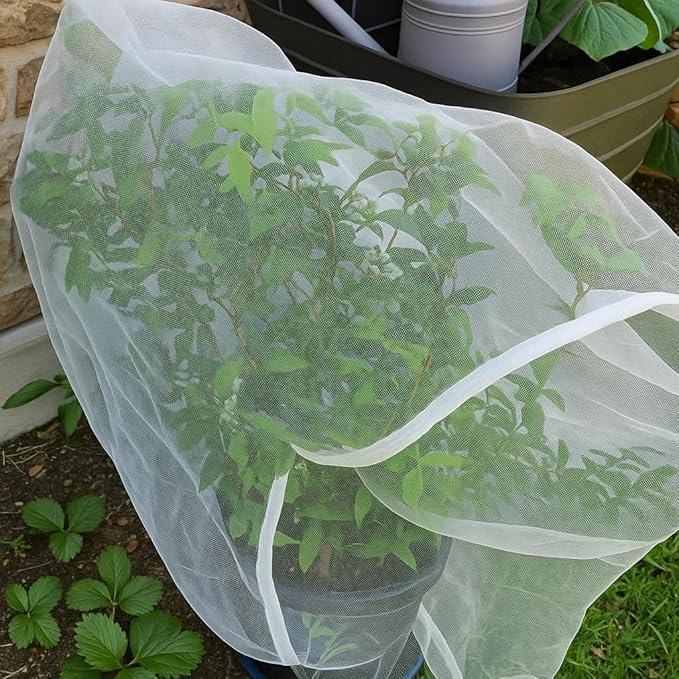 Fruit Tree Protection Bags 2.5x3.5 FT in 4 Pack | Multiple Size Garden Netting for Fruit & Vegetable Protection | White Plant Net Cover for Blueberry & Tomato | Bird & Insect Mesh Fabric Protector
