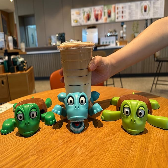 JOD® Turtle Cup Holder, Turtle Coaster with Funny Expression, 2 PCS Cup Holder with Liftable Limbs & Expressive Face for Turtles,Tortoise Lover Gag Gifts Home Decor (2PC-Blue)