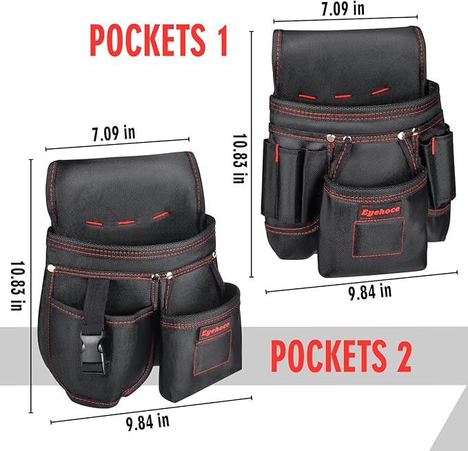 Adjustable Tool Belt with Multi-Pocket Storage – Heavy Duty 1680D Fabric – Magnetic Waist Tool Organizer for Electricians, Carpenters, Construction Workers Men