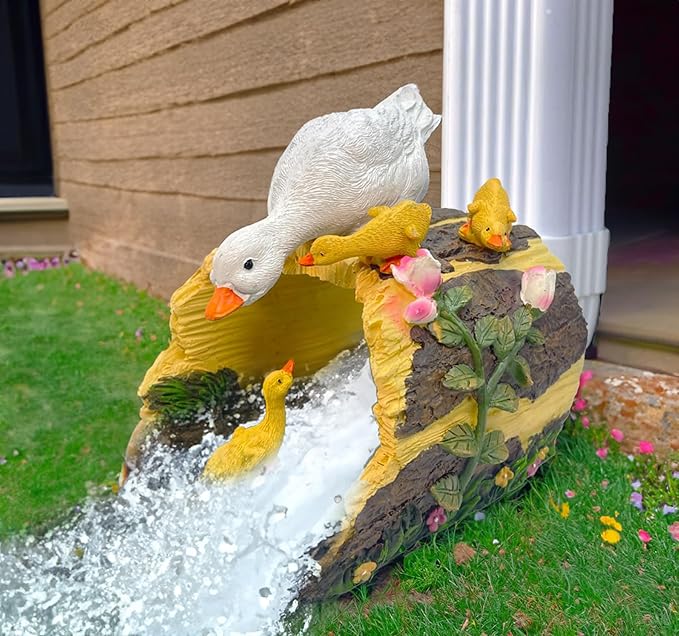 Duck Statue Gutter Downspout Extension, 3"x4" Downspout Splash Block, Decorative Gutter Extender, Outdoor Decor Sculpture, Garden Animal Statue, Gutter Diverter Rain