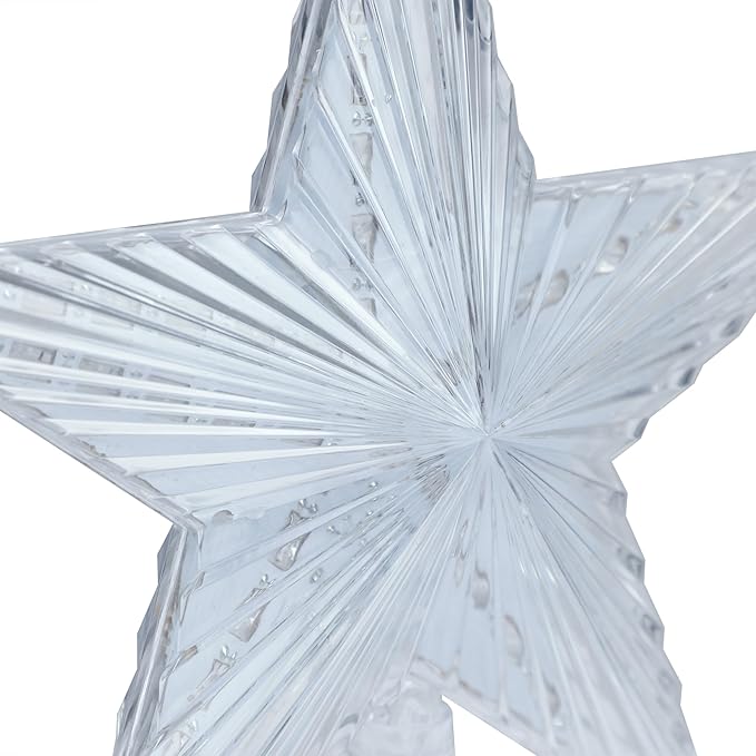 Alpine Corporation 8" H Flashing 5-Point Star Tree Topper with 31 Multi-Colored LED Lights, Christmas Decoration
