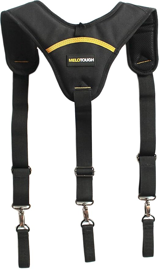 MELOTOUGH Construction Work Belt Padded Suspender Tool Belt Suspenders for Electrican Heavy Duty Big and Tall