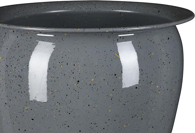 BIRDROCK HOME 7.75" Grey Urn Planter - 2 Pack - Indoor or Outdoor Plant Flower - Patio Porch Garden Pots - Rust and Weather Resistant