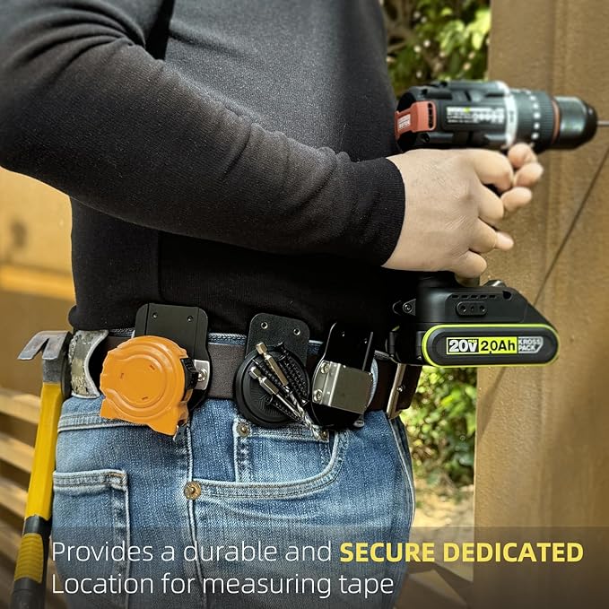 Tape Measure Holder | Clip-On Tape Measure Holder - Light Portable Tape Measure Clips Suits Your Belt, Tool Bags, Pockets, or Pants.