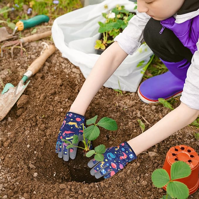 Baidast Gardening Gloves for Kids (6-9 Years Old), Thorn Proof Gardening Gloves, Breathable & Flexible
