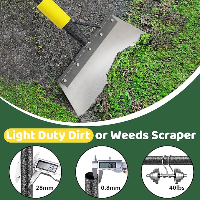 Garden Flat Shovel - Snow Ice Scraper, 60" Multifunctional Garden Cleaning Shovels, Heavy Duty Floor Scrapers Long Handle,Metal Weeding Scraper for Lawn Edging, Snow Ice Removal