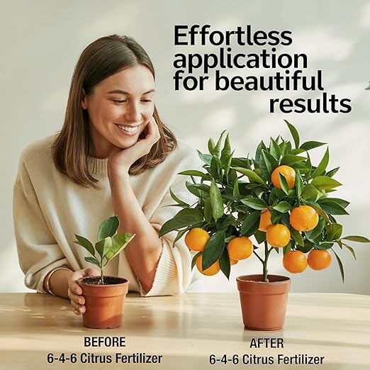𝐁𝐄𝐒𝐓𝐒𝐄𝐋𝐋𝐄𝐑 Citrus Fertilizer + Vital Micronutrients - Perfect Balanced NPK for All Citrus - for Indoor and Outdoor Plants - Orange, Lime, Avocado and Lemon Tree Fertilizer [12 OZ]