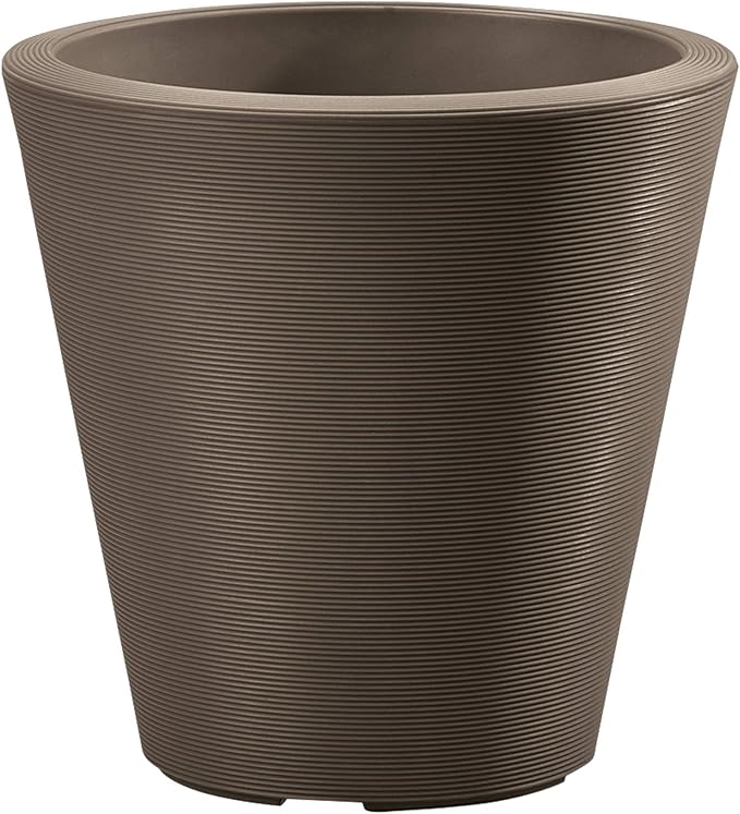 Crescent Garden Madison Planter– Weather-Resistant, Double Walled Indoor/Outdoor Plant Pot with Drain Hole – Durable All-Season Flower Container, 20" W (Bark)