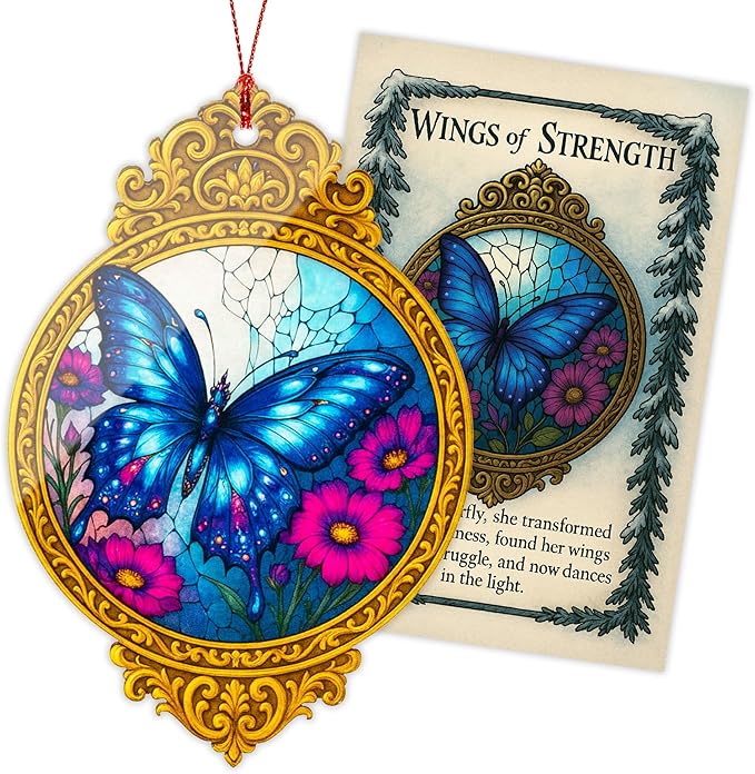 Christmas Ornament 2025 - Butterfly Gifts for Women, Christian Cross Christmas Ornament, Religious Christmas Ornaments, Beautiful Butterfly Ornaments for Christmas Tree