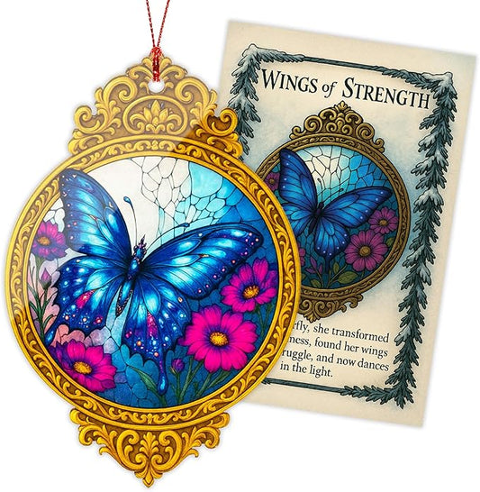 Christmas Ornament 2025 - Butterfly Gifts for Women, Christian Cross Christmas Ornament, Religious Christmas Ornaments, Beautiful Butterfly Ornaments for Christmas Tree