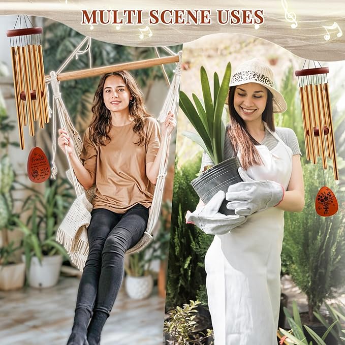 Friendship Gifts for Women, Birthday Gifts for Women Friendship, Best Friends Wind Chimes Gift for Christmas Thanksgiving, Gift for Friend BFF Sister for Garden Home Outdoors Decorations