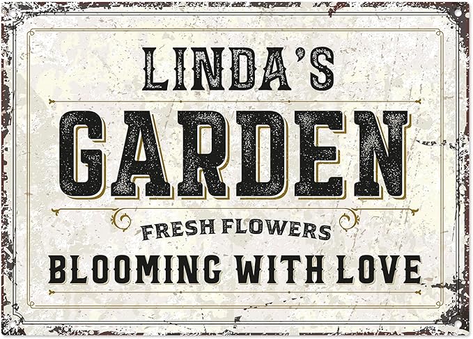 Custom Garden Sign, Christmas Season, Personalized Rustic Name for Backyard Décor Sign, 10x14 Inches, Rust Free .040 Aluminum, Fade Resistant, Made in USA by Sigo Signs