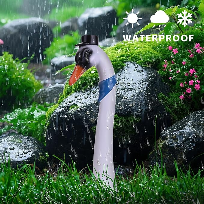 Garden Goose Stake, Porch Goose Decor 16'' Resin Goose Head Statue, Home House Ornaments Outdoor Lawn Yard Decor Gifts for Women Mom, 1 Piece