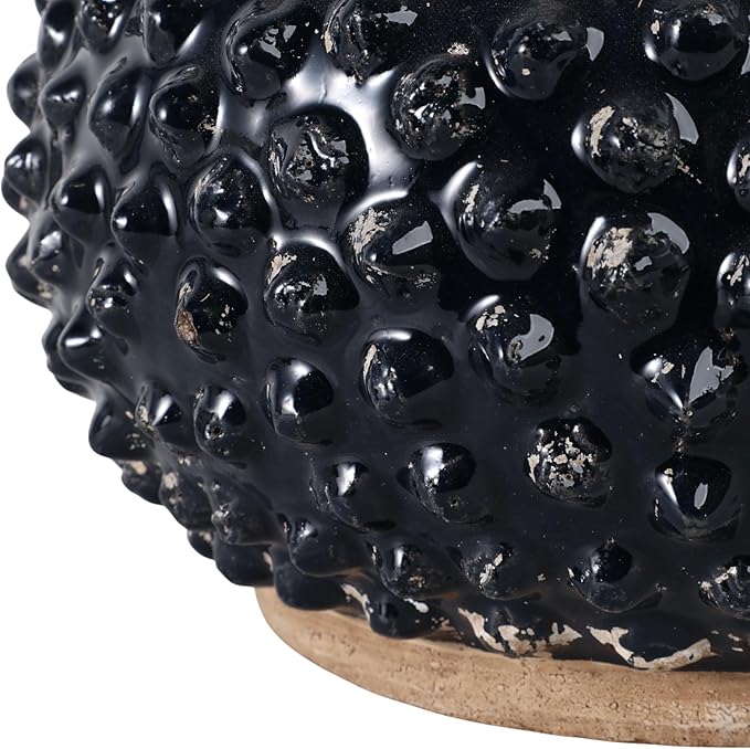 Flower Pots and Planters for Home Decor – Textured Pot for Indoor and Outdoor Display – Unique Design That Enhances House, Garden, and Patio Decor – Bring Style to Every Space – 7" Black & Brown