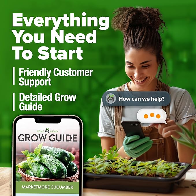 HOME GROWN Organic Cucumber Seeds - 200 Marketmore Heirloom Non GMO Vegetable Seeds for Planting in Trellises, Raised Beds, Containers (Cucumis sativus)