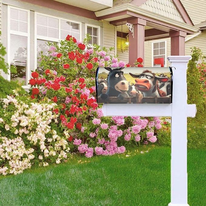 Funny Farmhouse Mailbox Covers Magnetic Letterbox Covers 21x18 Inch for Garden Outdoor Decoration