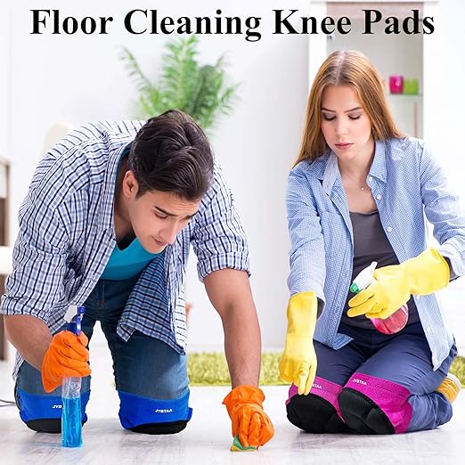 Gardening Knee Pads for Women & Men with Adjustable Non-Slip Straps — Perfect Foam Knee Pads for Work, Garden, Yard, Soft Womens Kneepads for Cleaning Floors, Flooring Installation, DIY, Blue S (1 Pair)