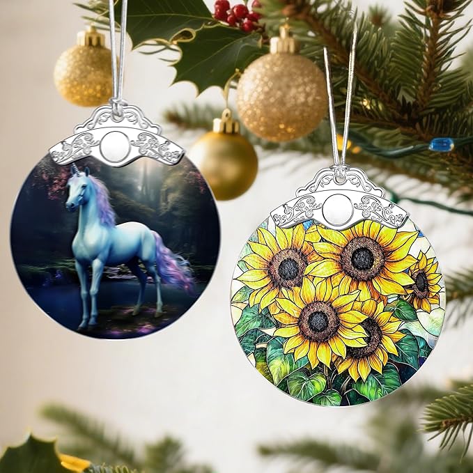 Sunflower Christmas Ornaments: Christmas Tree Ornaments, Holiday Decor for Sunflower Lover, Stocking Stuffers, Birthday Gift, Gift Ideas, Xmas Gifts & Flower Garden Gifts