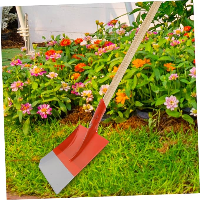 Yardwe Heavy Duty Gardening Hand Shovel - Carbon Steel Garden Spade with Extra-Large Smooth Edge Head for Digging and Soil Transfer, Lightweight and Easy to Use, Red, 14.76 X 7.95 X 1.77 Inches