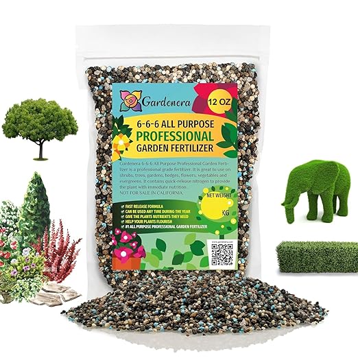 Gardenera 6-6-6 All-Purpose Professional Plant Food Fertilizer | Ideal for Winter Care & Spring Feeding, Perfect Balanced NPK for Indoor and Outdoor Plants [12 OZ]