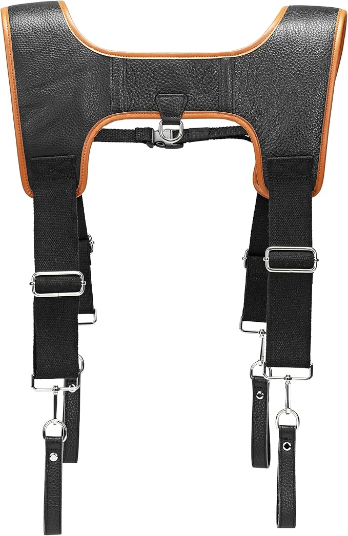 Leather Tool belt suspenders, Padded tool bag suspenders Work belt Suspenders with Attachment Loops