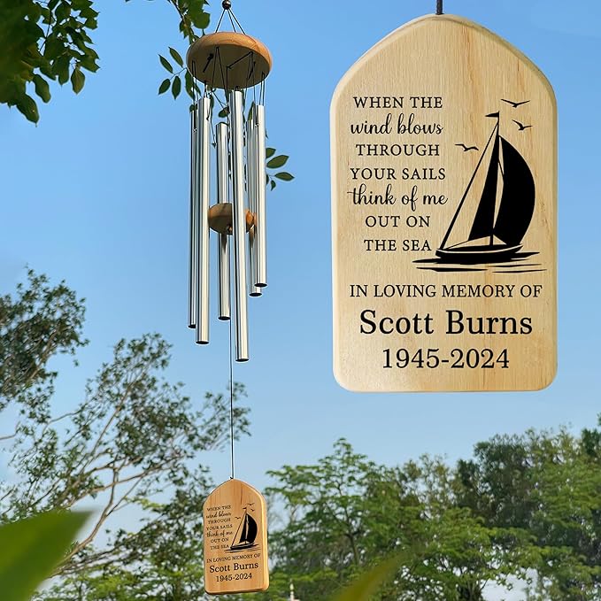 Memorial Wind Chimes - In Memory of a Loved One, Sympathy Gift for Loss of Loved One