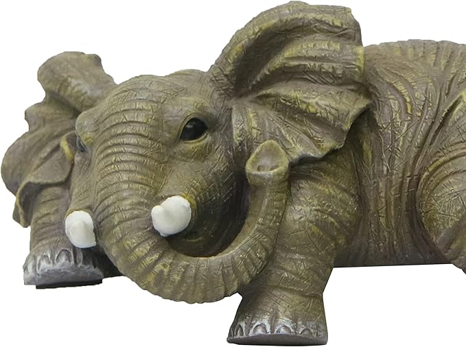 Nature's Mark Elephant Shelf Sitter Resin Statue Figurine Home Decorative Accent Décor - 2.5" H x 6" W