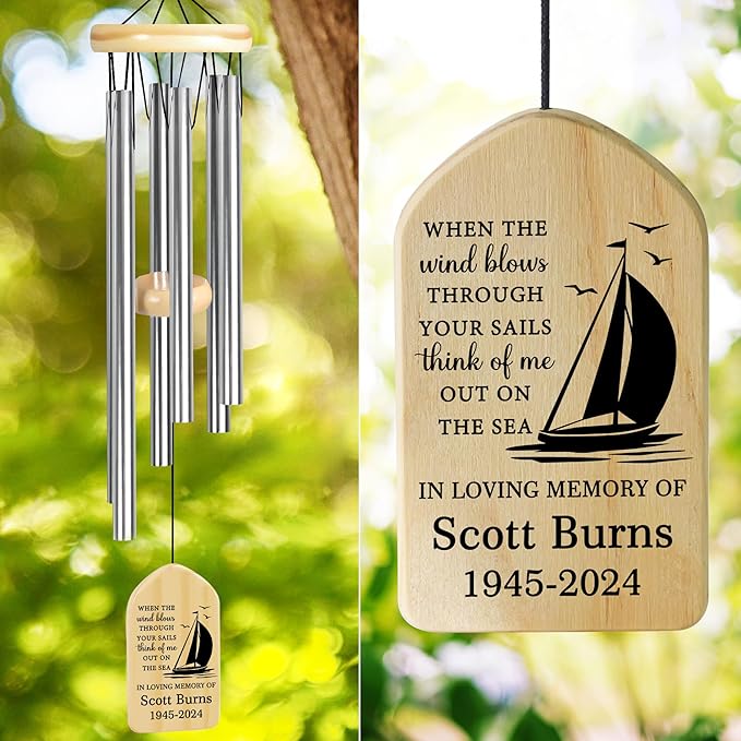 Memorial Wind Chimes - In Memory of a Loved One, Sympathy Gift for Loss of Loved One
