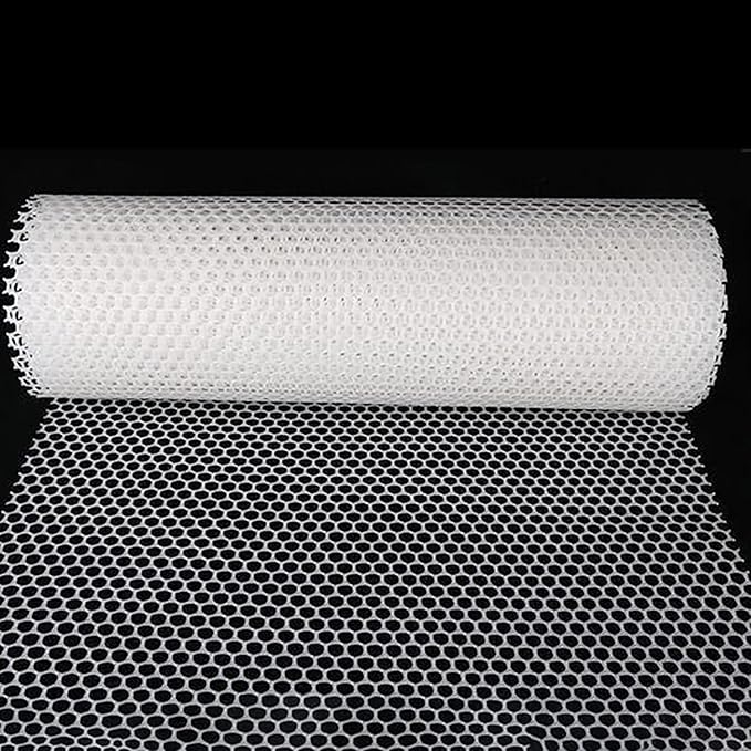 XIFENG Plastic Chicken Wire Mesh Fence Roll, Plastic Fencing Poultry Fencing Netting for Garden Fencing Farm Cats Dogs Rabbit Snake Animal Barrier(Size:0.7''mesh-33'L x 3.3'W Roll,Color:White)