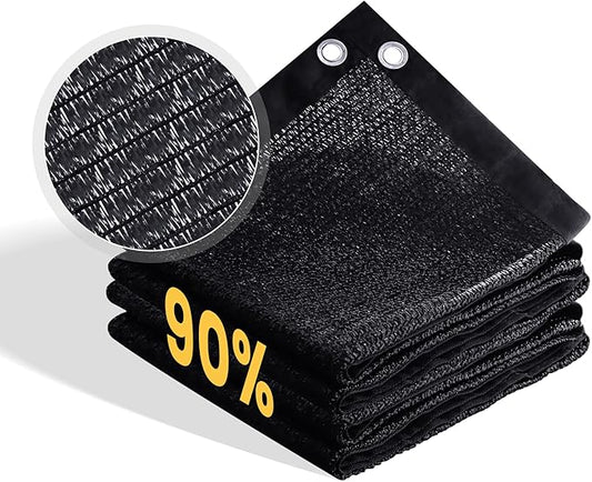 VICLLAX 90% Shade Cloth, 8x22FT Durable Black Mesh Trap with Every 3 FT Grommet, Sun Shade Fabric Netting for for Plants Cover, Greenhouse, Chicken Coop, Barn Kennel, Garden Patio