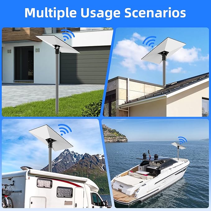 Starlink Pole Adapter, Adjustable Angle Starlink gen3 tilt Pole Mount, Rustproof, Weatherproof Starlink Roof Mount, Compatible with Gen 3 V3 Starlink Standard Dish, Pipe Not Included