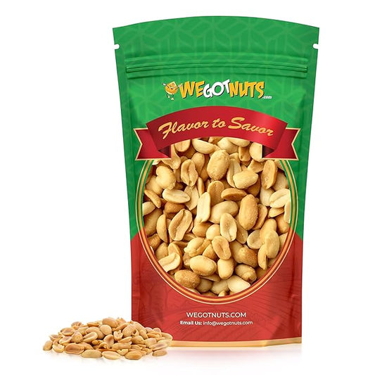 Roasted Unsalted Peanuts 5 Pounds (80oz) By We Got Nuts – Premium Quality Kosher Peanut – Healthy & Natural Rich Flavor Snack – Great For DIY Homemade Peanut Butter – Air-Tight Resealable Bag Package