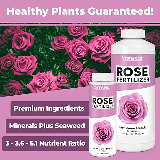 TPS NUTRIENTS Rose Fertilizer for Flowering Plants, Liquid Plant Food 8 oz (250mL)