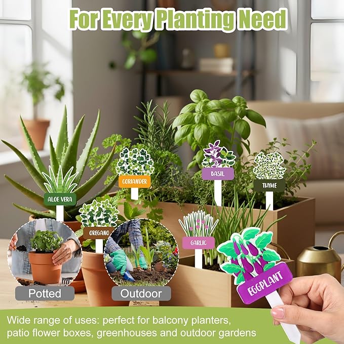 20 Pcs Acrylic Vegetables Plant Label Signs 20 Style Plant Stake Tags with Names Waterproof Herb Garden Markers Reusable Labels Markers for Seedlings Nursery Garden Succulent Flowers Greenery