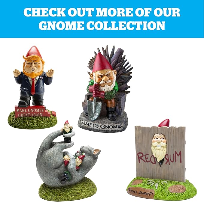 BigMouth Inc. Angry Little Garden Gnome Statue, Outdoor Lawn & Yard Home Defender, Combat Figurine Sculpture Decorations, Funny Housewarming Gag Gift