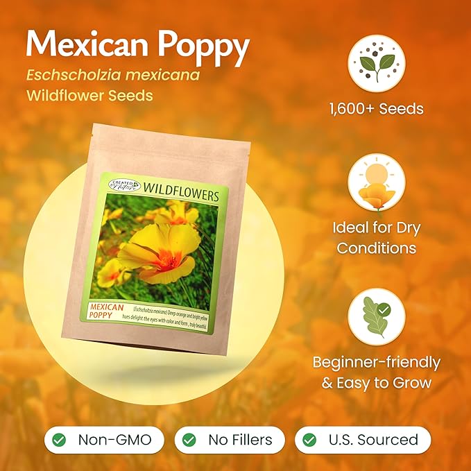 Created By Nature Mexican Poppy Seeds, 1,620 Annual Wildflower Seeds