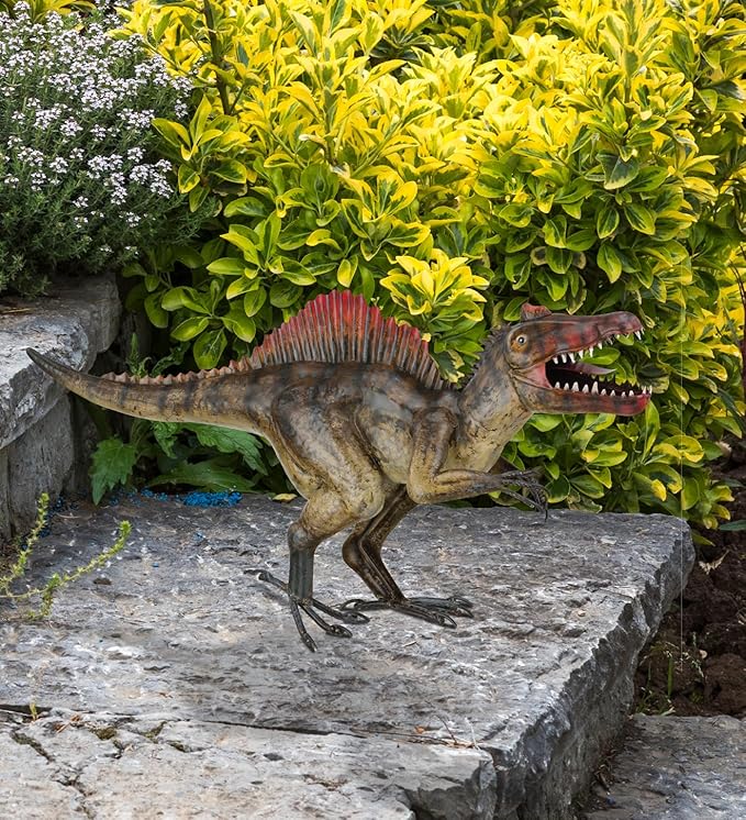 Regal Art & Gift Dinosaur Metal Statue – Indoor Outdoor Decorative Sculpture for Home & Garden Décor, Weather-Resistant Yard Art Figure for Patio, Lawn, Spinosaurus