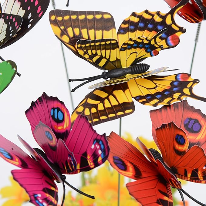Kleeblatt Butterfly Clip 12pcs - Hair Accessories, Garden Decor, and Outdoor Decorative Stakes - Ideal for Garden & Patio Enhancement