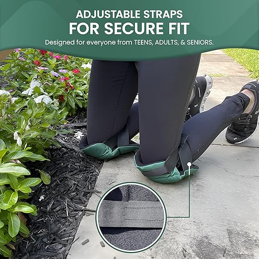 Garden Guru Cushioned Gardening Knee Pads with Adjustable Straps - Soft Inner Liner, Ultra Comfort Padding, Garden Kneelers for Yard Work, Cleaning, Household Chores, Roofing, and More (4 Pack)