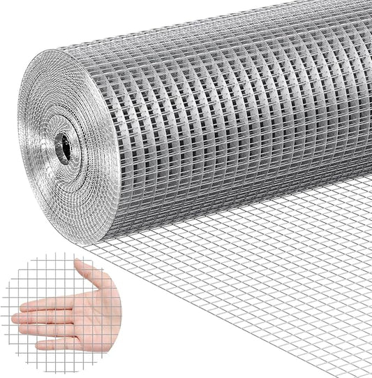 VEVOR Hardware Cloth, 1/2 inch 48in x 100 ft 19 Gauge, Hot Dipped Galvanized Wire Mesh Roll, Chicken Wire Fencing, Wire Mesh for Rabbit Cages, Garden, Small Rodents