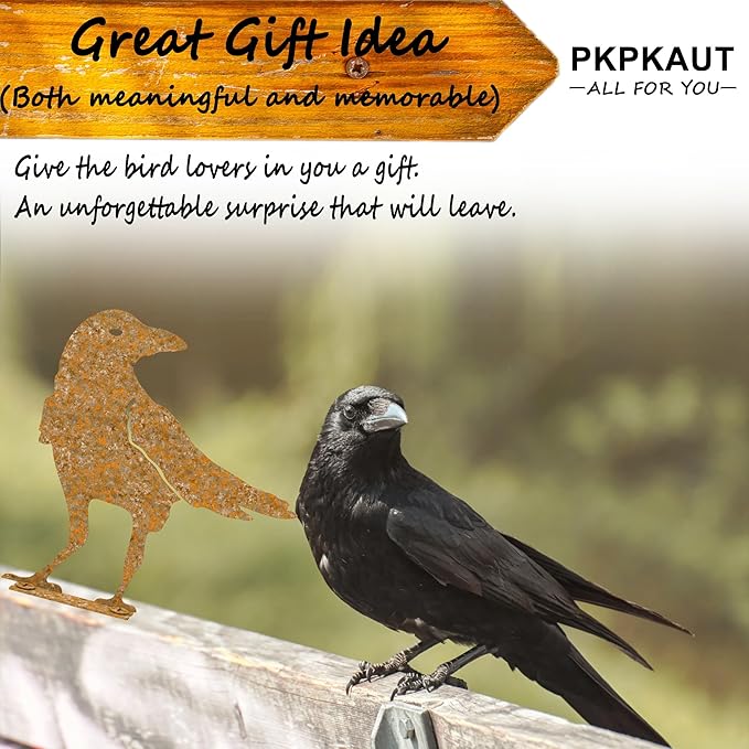 5PCS Rusty Birds Decoration,Outdoor Bird Wall Decor,Metal Birds Yard Decor, Metal Birds Craft Statue Ornaments - Garden Sculptures and Yard Art, Fence Decorations Outdoor,Rustic Garden Decor