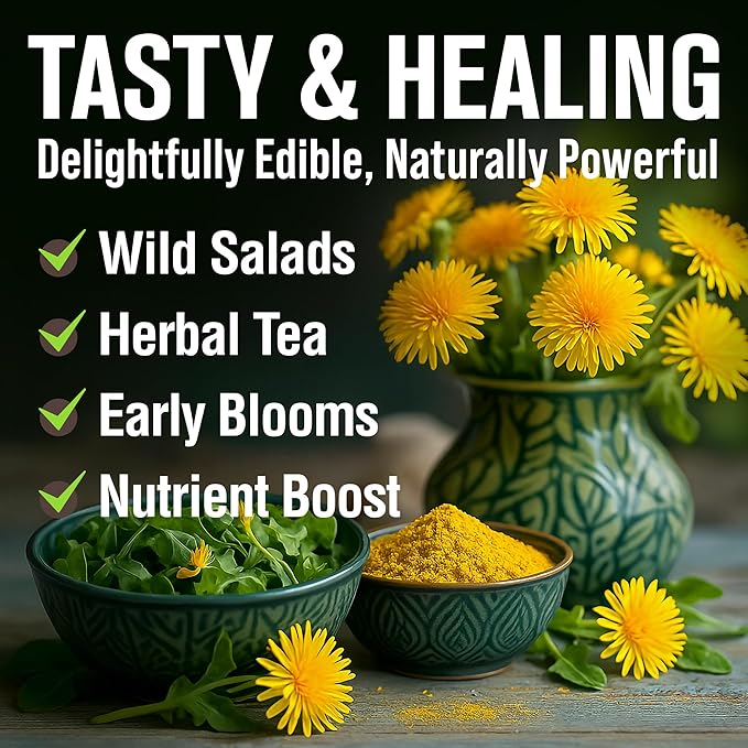HOME GROWN Dandelion Seeds for Planting – 600 Heirloom Medicinal Herb Seeds (~0.3g) Grow Edible Leaves and Flowers for Remedies or Wildlife (Taraxacum officinale)